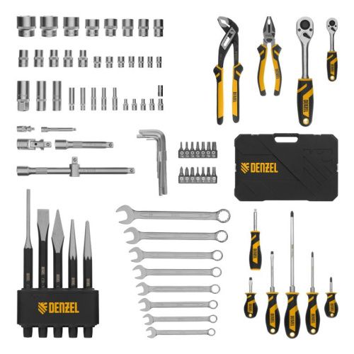 Набор инструментов 84 предмета Denzel, пластиковый кейс-Tehinstrument
