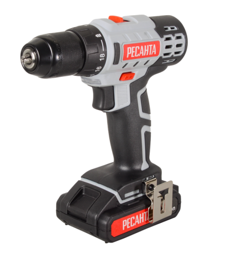 Дрель-шуруповерт аккумуляторная Ресанта ДА-20-2ЛК (2,0 А/ч)-Tehinstrument