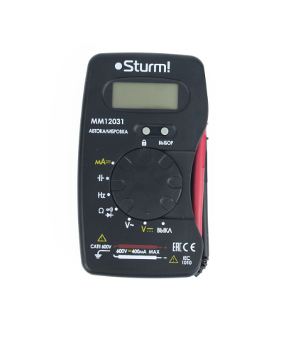 Мультиметр цифровой, автокалибровка, режим сохранения данных измерений HOLD,  Sturm-Tehinstrument
