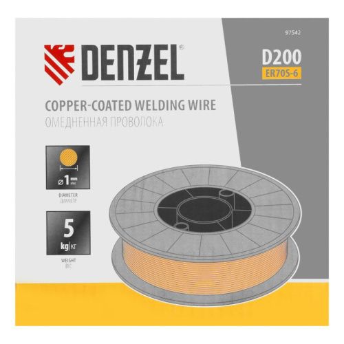 Омедненная проволока ER70S-6, диам. 1 мм, 5 кг, диам. катушки D200 Denzel-Tehinstrument