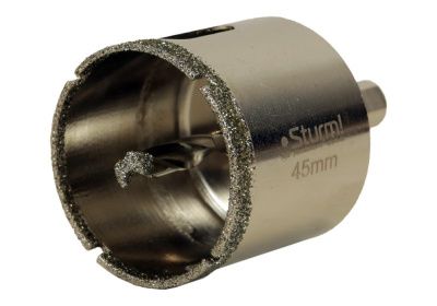 Коронка алмазная по керамограниту 45 х 70 мм,3гр. Хв., с центрир. Cверл.  Sturm-Tehinstrument