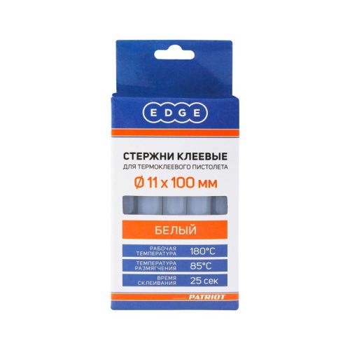 Стержни клеевые белые (11х100 мм, 10 шт.), Patriot-Tehinstrument