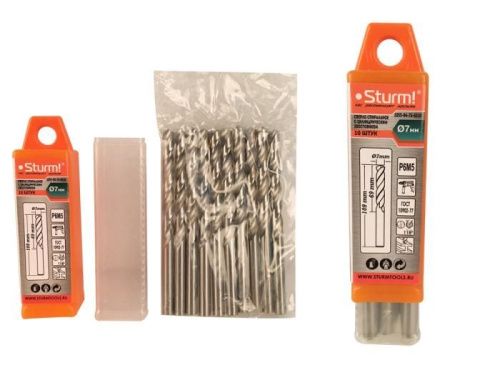 Сверло по металлу  Sturm 7,0х109 мм, сталь HSS, упаковка 10 шт-Tehinstrument