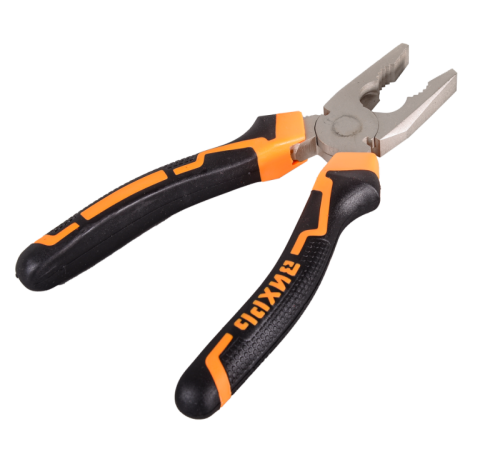 Плоскогубцы (пассатижи), 200мм., никелированные, двухкомпонентные рукоятки, Вихрь-Tehinstrument