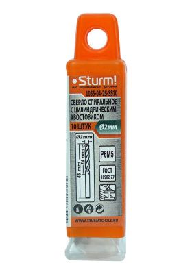Сверло по металлу  Sturm 2,0х49мм, сталь HSS, упаковка 10 шт-Tehinstrument