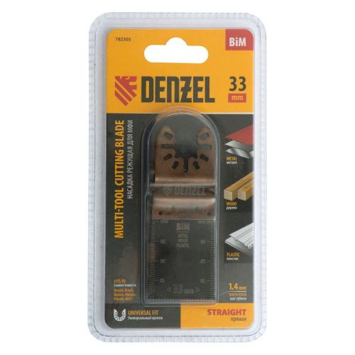 Насадка для МФИ режущая пазовая прямая, BiM, по металлу и дереву, 33 x 1.4 мм, мелкий зуб Denzel-Tehinstrument