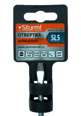 Отвертка плоский шлиц SL5х150мм, CrV, магнитный наконечник  Sturm-Tehinstrument