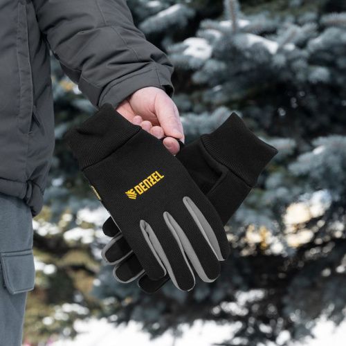 Перчатки универсальные, двойные, работа с сенсорным экраном, вязаная манжета, размер 10 Denzel-Tehinstrument