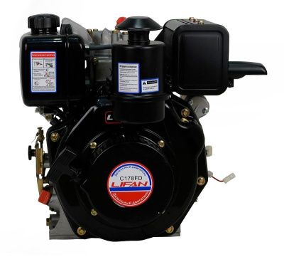 Двигатель Lifan Diesel 178FD, вал ?25мм, катушка 6 Ампер-Tehinstrument