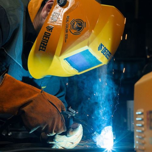 Щиток защитный лицевой (маска сварщика) F6, см. окно 93х43, Real Color, DIN4/5-8/9-13// Denzel-Tehinstrument