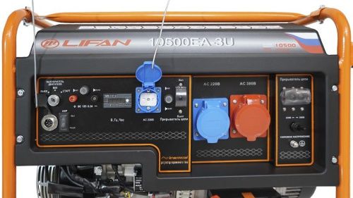 Генератор Lifan 10500EA-3U с датчиком моточасов (с мощн без огранич при 1-но и 3-х фазном режиме)-Tehinstrument