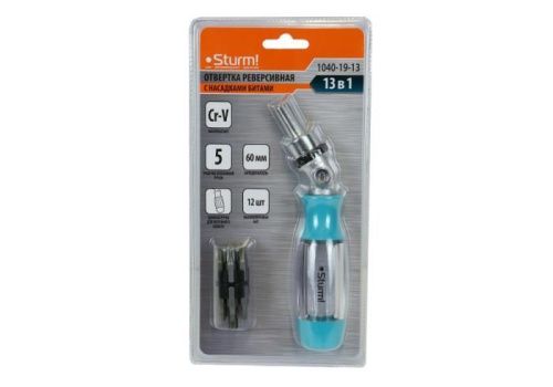 Отвертка реверсивная, 13 в 1, 5 положений, CrV  Sturm-Tehinstrument