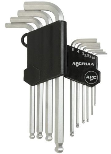 Набор ключей шестигранных НШ-10 Г-образных Арсенал-Tehinstrument