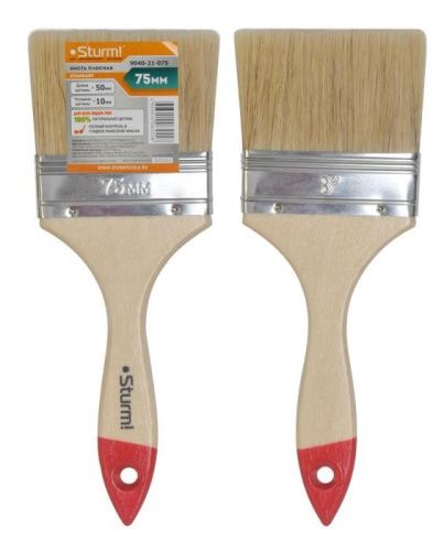 Кисть плоская "Standart" 3" (75 мм), натуральная щетина  Sturm-Tehinstrument