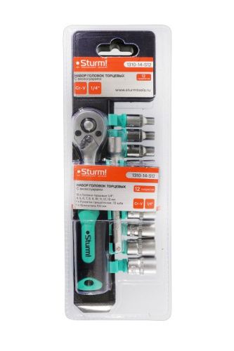 Набор головок торцевых с аксессуарами, 12 пр., 1/4"  Sturm-Tehinstrument