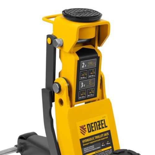 Домкрат гидравлический подкатной, 2/3 т, 98-770 мм, быстрый подъем, низ. подхват, проф, SUV Denzel-Tehinstrument