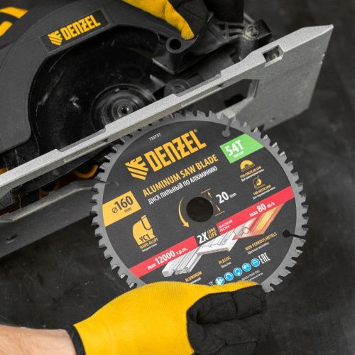 Пильный диск по алюминию ф160 х 20 мм, 54 зубьев Denzel-Tehinstrument