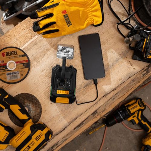 Батарея аккумуляторная Denzel BH-20-6.0, Li-Ion, USB, 20 В, 6,0 Ач-Tehinstrument