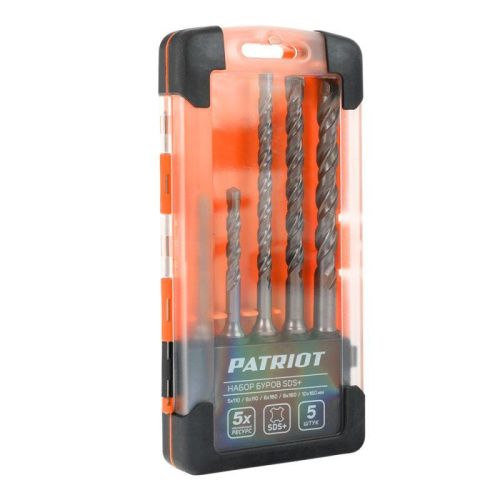 Набор буров SDS-plus (5x110, 6x110, 6x160, 8x160, 10x160 мм), Patriot-Tehinstrument