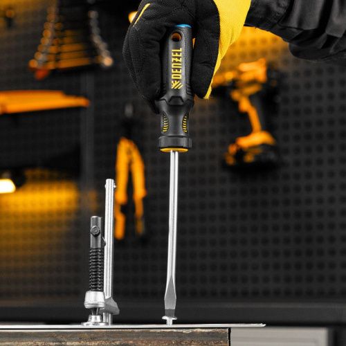 Отвертка, SL8x150 мм, S2, 3к рукоятка Denzel-Tehinstrument