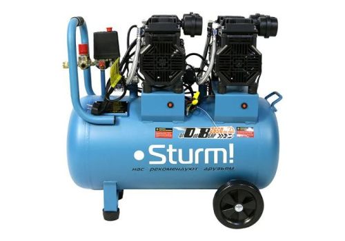 AC93450OL Компрессор воздуш.безмасл. Sturm 2х1500Вт,480л/мин,ресивер 50л,,бесшумный-Tehinstrument