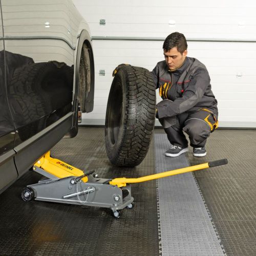 Домкрат гидравлический подкатной с фиксатором, 3 т, 150-532 мм, SUV/ Denzel-Tehinstrument