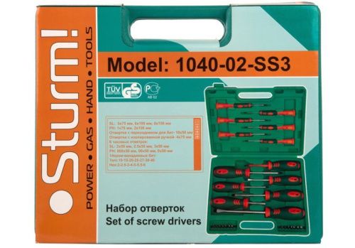 Набор отверток 21 предметов, пластиковый кейс, CrV,  Sturm-Tehinstrument