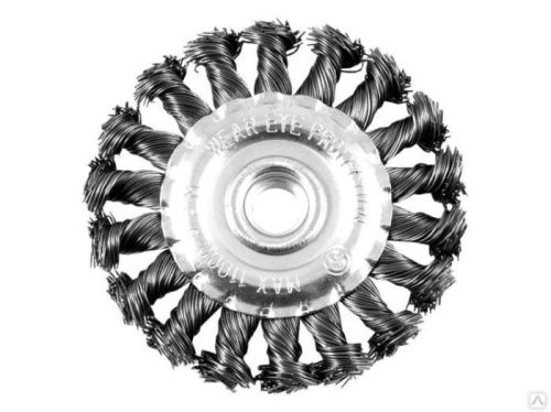 Щётка №134 13115221 d-115мм круглая для УШМ , витая-Tehinstrument