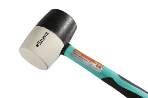 Киянка 900г, черно-белая, резиновый боек, обрезиная рукоятка,  Sturm-Tehinstrument