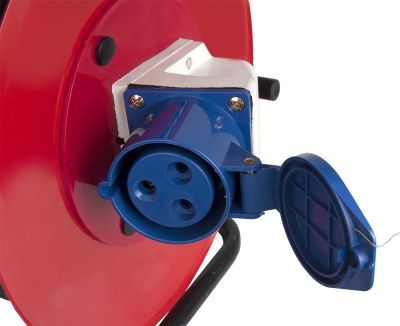 Удлинитель силовой QUATTRO ELEMENTI УПС32-220 - 30 м, провод КГ 3х4,0 мм2, 1 сил. роз. 32А 220В, катушка металл-Tehinstrument