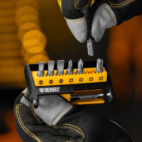 Набор бит с магнитным держателем Denzel S2, 8 шт -Tehinstrument