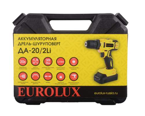 Дрель-шуруповерт Eurolux ДА-20/2Li-Tehinstrument