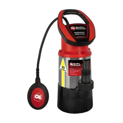 Насос дренажный QUATTRO ELEMENTI Drenaggio 1000 H Inox  Напорный-Tehinstrument