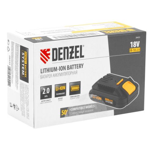 Батарея аккумуляторная IB-18-2.0, Li-Ion, 18 В, 2.0 А/ч Denzel-Tehinstrument