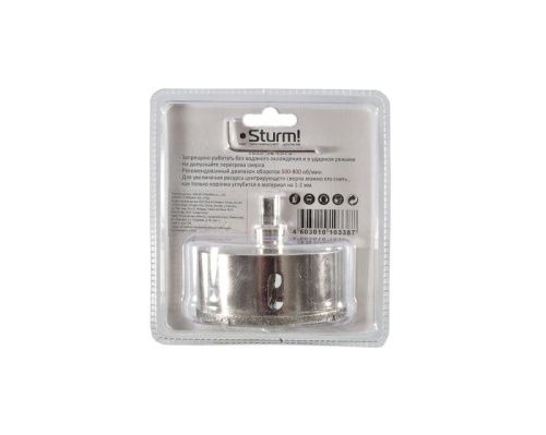 Коронка алмазная по керамограниту 90 х 70 мм,3гр. Хв., с центрир. Cверл.  Sturm-Tehinstrument