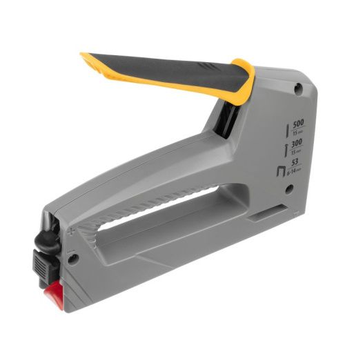 Степлер мебельный, пластиковый корпус, тип 53, 6-14 мм, тип 300, 15 мм, тип 500, 15 мм Denzel-Tehinstrument