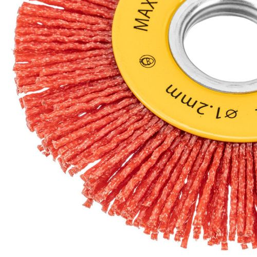 Щетка для УШМ, 100 мм, Плоская, нейлоновая щетина, посадка 22,2 мм Denzel-Tehinstrument