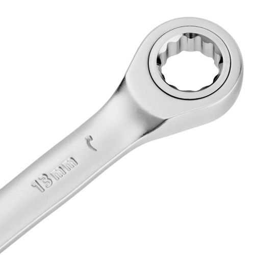 Ключ комбинированный трещоточный, 13 мм, CrV, матовый хром Denzel-Tehinstrument