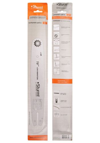Пильная шина 16"  Sturm Паз 1,3мм, 3/8", 56 зв, хвостовик St-Tehinstrument