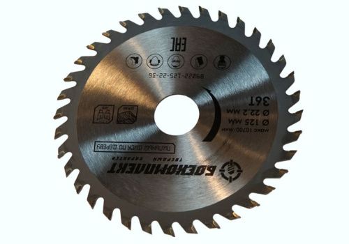 Пильный диск по дереву 125x22,23мм, 36 зубьев, БОЕКОМПЛЕКТ-Tehinstrument