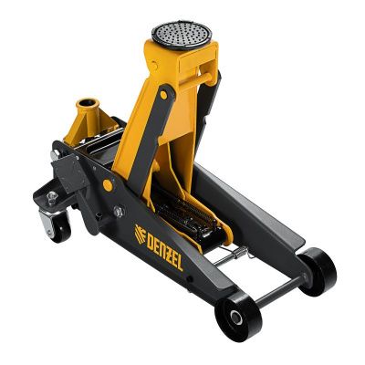 Домкрат гидравлический подкатной 3 т, с фиксатором, быстрый подъем, 135-480 мм, профессиональный Denzel-Tehinstrument