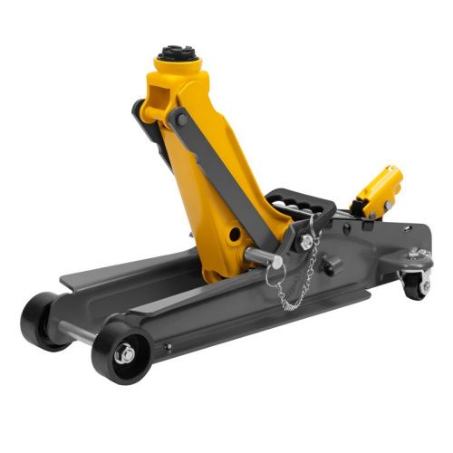 Домкрат гидравлический подкатной с фиксатором, 2,5 т,  85-385 мм, в пласт. кейсе Denzel-Tehinstrument