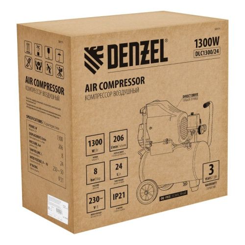 Компрессор воздушный Denzel DLC1300/24-Tehinstrument