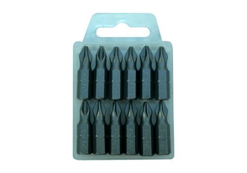 Биты PH2x25мм, сталь crv, с МАГНИТНЫМ НАКОНЕЧНИКОМ,12шт, в пластиковом кейсе,  Sturm-Tehinstrument