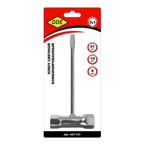 Ключ свечной комбинированный DDE  19*21мм-Tehinstrument