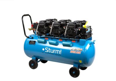 AC936100OLE Компрессор воздуш.безмасл.  Sturm 3х1500Вт,720л/мин, ресивер 100л, бесшумный-Tehinstrument