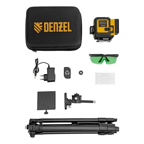 Лазерный уровень мультипризменный DLV-360-3T, 30 м, зеленый луч, Li-Ion 2,4 Aч, штатив // Denzel-Tehinstrument