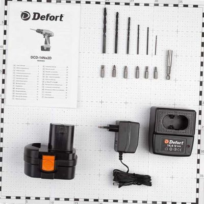 Аккумуляторный шуруповерт Defort DCD-14Nx2D (дрель-шуруповерт Дефорт 14нх2), 98295603-Tehinstrument