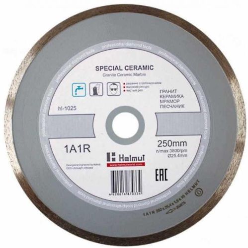 Алмазный диск Helmut 1A1R 250x25.4x1.6x10 SPECIAL CERAMIC, hl-1025-Tehinstrument