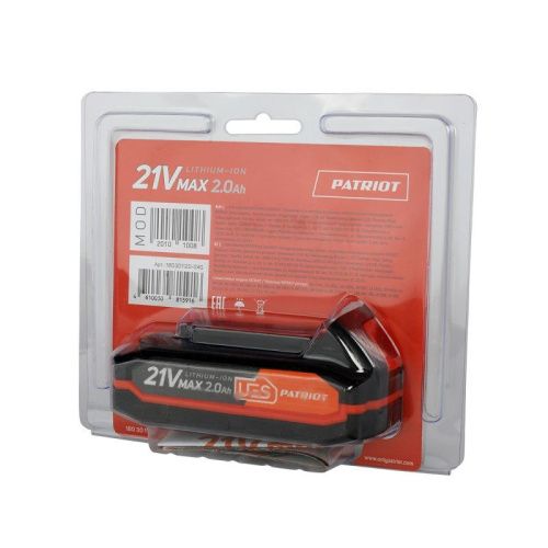 Батарея аккумуляторная BR 21 V Max Pro UES (21 В, 2 А*ч, Li-ion), Patriot-Tehinstrument